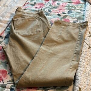 NYDJ Women’s 5 Pocket Straight Leg Brushed Denim Beige Jeans Size 6